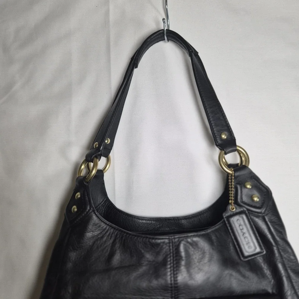 Y2k Coach Campbell F24686 Black Leather Hobo Shoulder Bag Purse Handbag